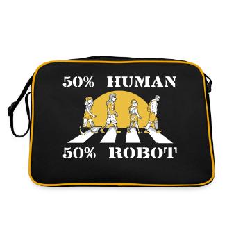Lustiges Amputation und Beinprothesen - Retro Tasche - Schwarz/Gold - Hinten