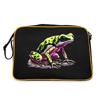 Grenouille à fléchettes empoisonnées dans des graphismes de pixels rétro colorés - Sac Retro - noir/or - Dos