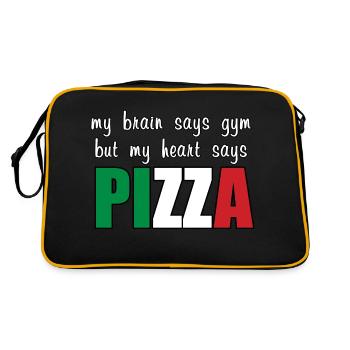 Mon cœur dit Pizza - Sac Retro - noir/or - Dos