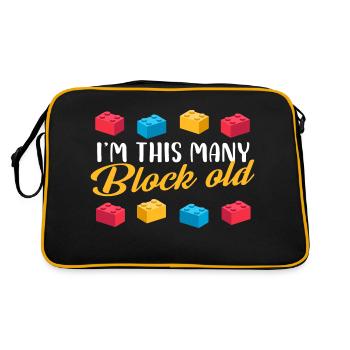 I'm this many block old - Retro Tasche - Schwarz/Gold - Hinten