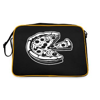 Pizza Fast Food Pizzeria - Retro Tasche - Schwarz/Gold - Hinten