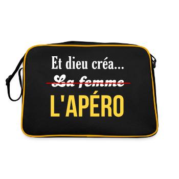 Et Dieu créa l'Apéro - Humour Apéritif été drole - Sac Retro - noir/or - Dos