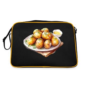 Sweden Sweden Nordic countries Scandinavia potato dill - Retro Bag - black/gold - Back
