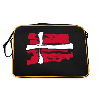 Danemark Flag / Coups de pinceau - Sac Retro - noir/or - Dos