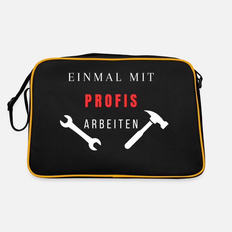 Einmal mit Profis arbeiten Hell - Retro Tasche - Schwarz/Gold