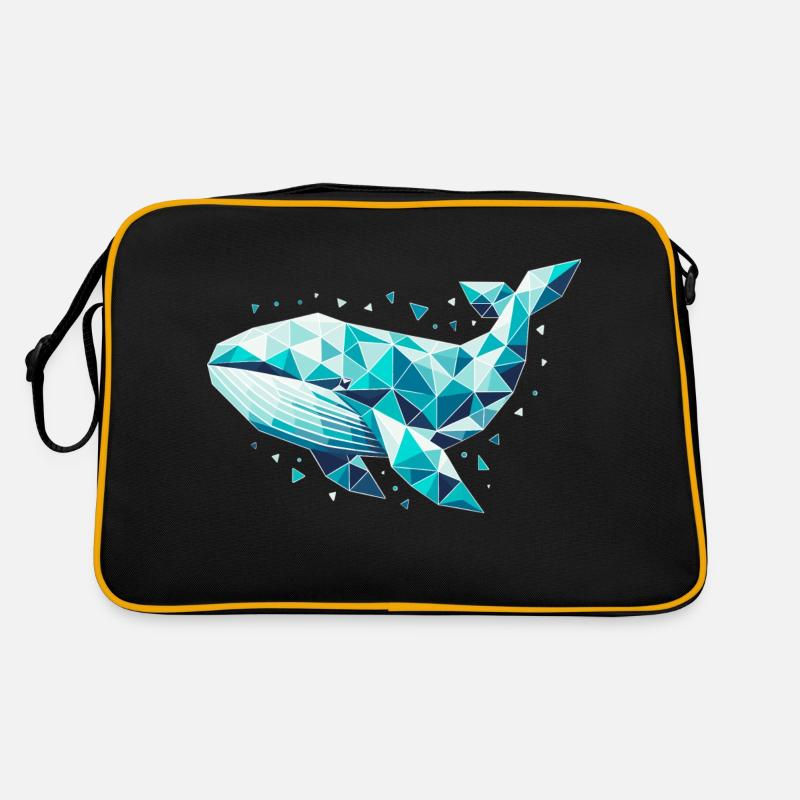 Wal // whale - Retro Tasche - Schwarz/Gold