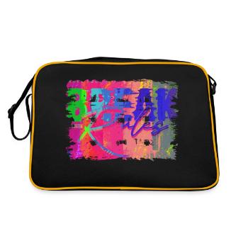 Vertraue niemandem, inspirierende Liebe, Motivation, Schwingungen - Retro Tasche - Schwarz/Gold - Hinten