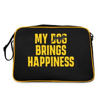 My dog brings good luck - Retro Bag - black/gold - Back