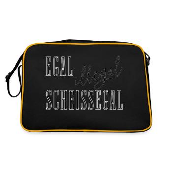 Egal Illegal Scheißegal - Text Spruch summitXpeak - Retro Tasche - Schwarz/Gold - Hinten