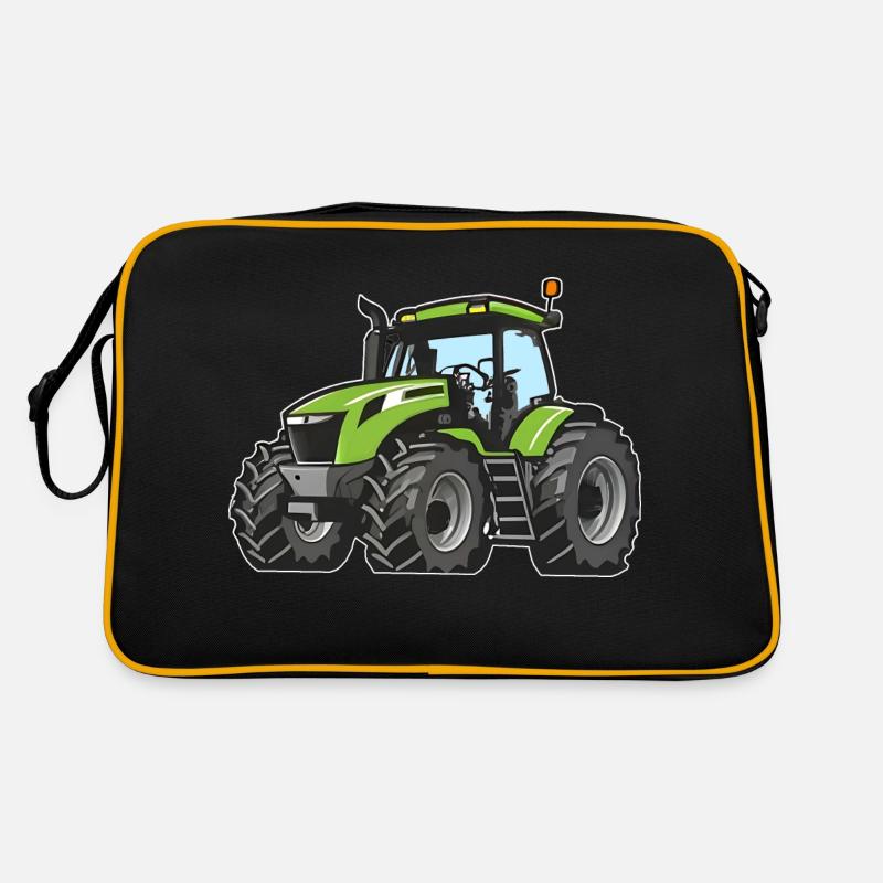 Grüner Traktor Retro Tasche