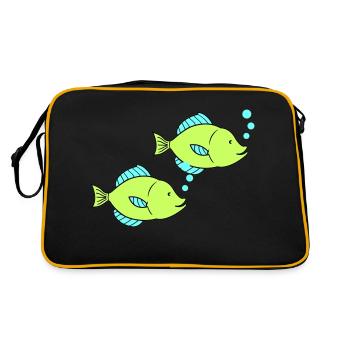 fische comic 2 - Retro Tasche - Schwarz/Gold - Hinten