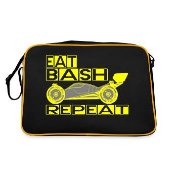 eat sleep bash repeat - Retro Tasche - Schwarz/Gold - Hinten