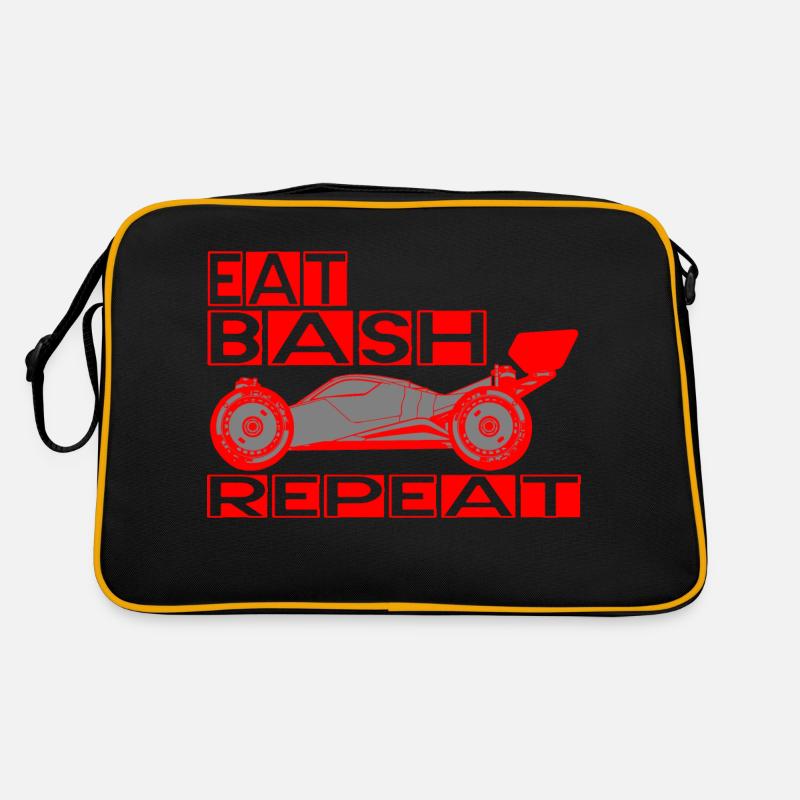 eat sleep bash repeat - Retro Tasche - Schwarz/Gold