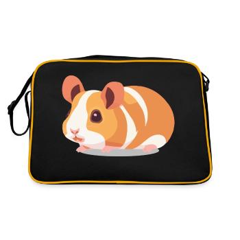 Guinea Pig Cute Brown White - Retro Bag - black/gold - Back