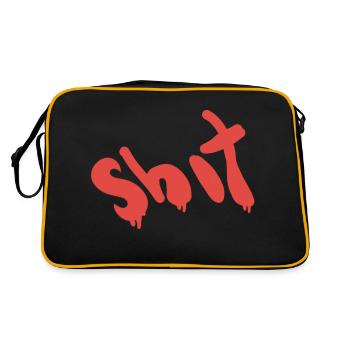 Shit text in red - Retro Bag - black/gold - Back