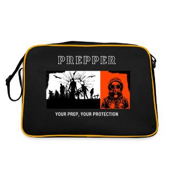 Prepper Your Prep Your Protection - Retro Tasche - Schwarz/Gold - Hinten