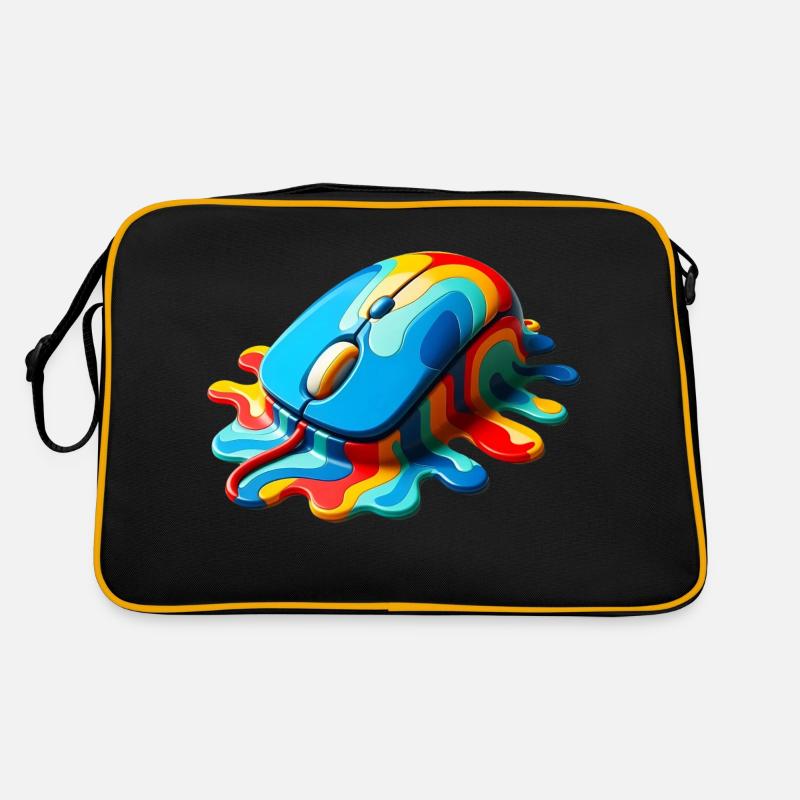 Schmelzende Regenbogen-Computermaus Retro Tasche