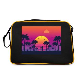 sunset surf - Retro Tasche - Schwarz/Gold - Hinten