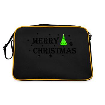 Merry Christmas - Retro Tasche - Schwarz/Gold - Hinten