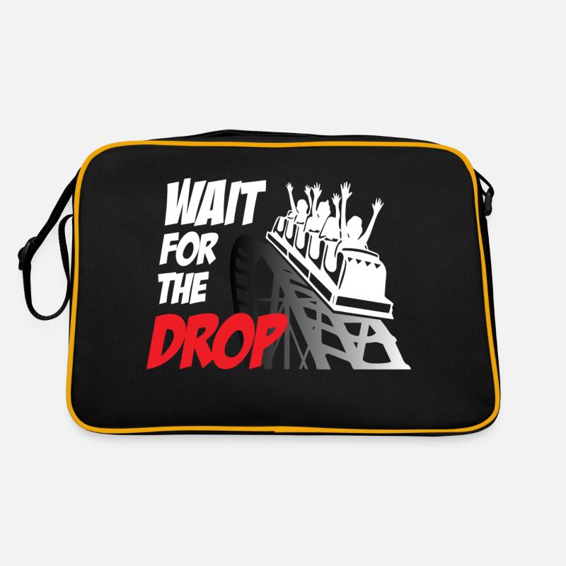 Wait For The Drop Roller Coaster - Retro Tasche - Schwarz/Gold