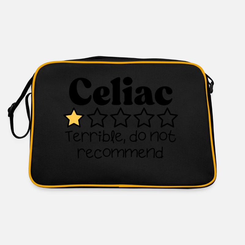 Celiac Disease Sarcastic Funny quote - Retro Bag - black/gold