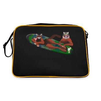 Tigres dans l’eau - Sac Retro - noir/or - Dos