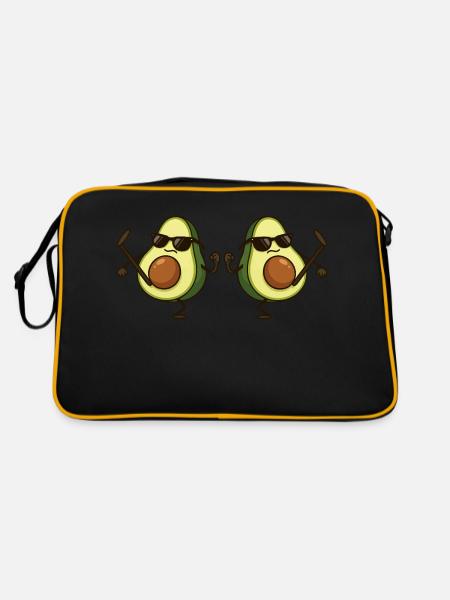 avocado karate 2 - Retro Tasche - Schwarz/Gold - Hinten