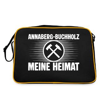 Annaberg Buchholz Meine Heimat - Retro Tasche - Schwarz/Gold - Hinten