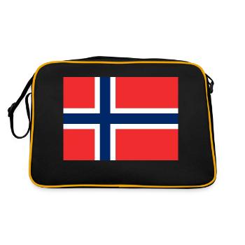 Norway Flag Flag - Retro Bag - black/gold - Back