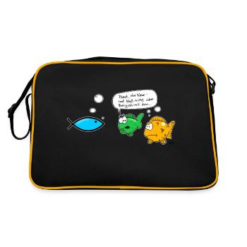 Jesusfisch - Der Neue... - Retro Tasche - Schwarz/Gold - Hinten