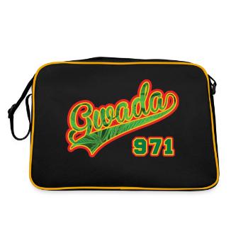 Guadeloupe Gwada 971 Cannabis - Sac Retro - noir/or - Dos