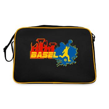 Basel Fan - Retro Tasche - Schwarz/Gold - Hinten