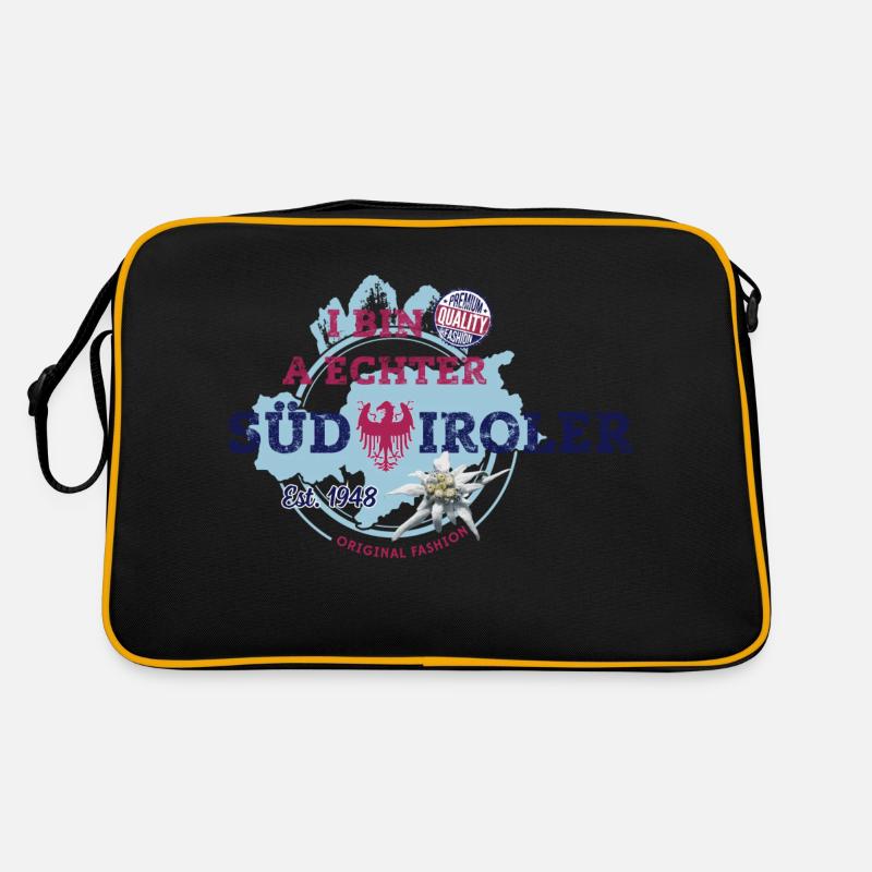I BIN A ECHTER SÜDTIROLER - Retro Tasche - Schwarz/Gold