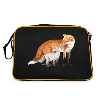Füchse - Retro Tasche - Schwarz/Gold - Hinten