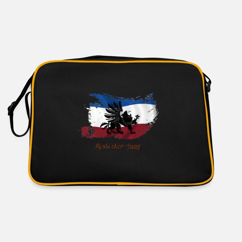 rostocker_jung_orange - Retro Tasche - Schwarz/Gold