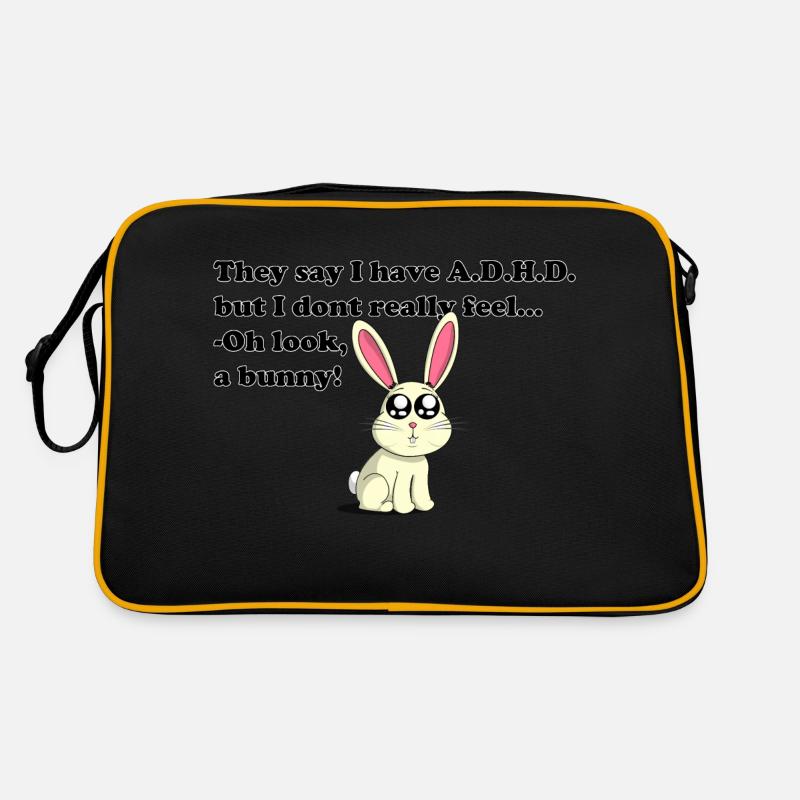 ADHD bunny - Retro Tasche - Schwarz/Gold