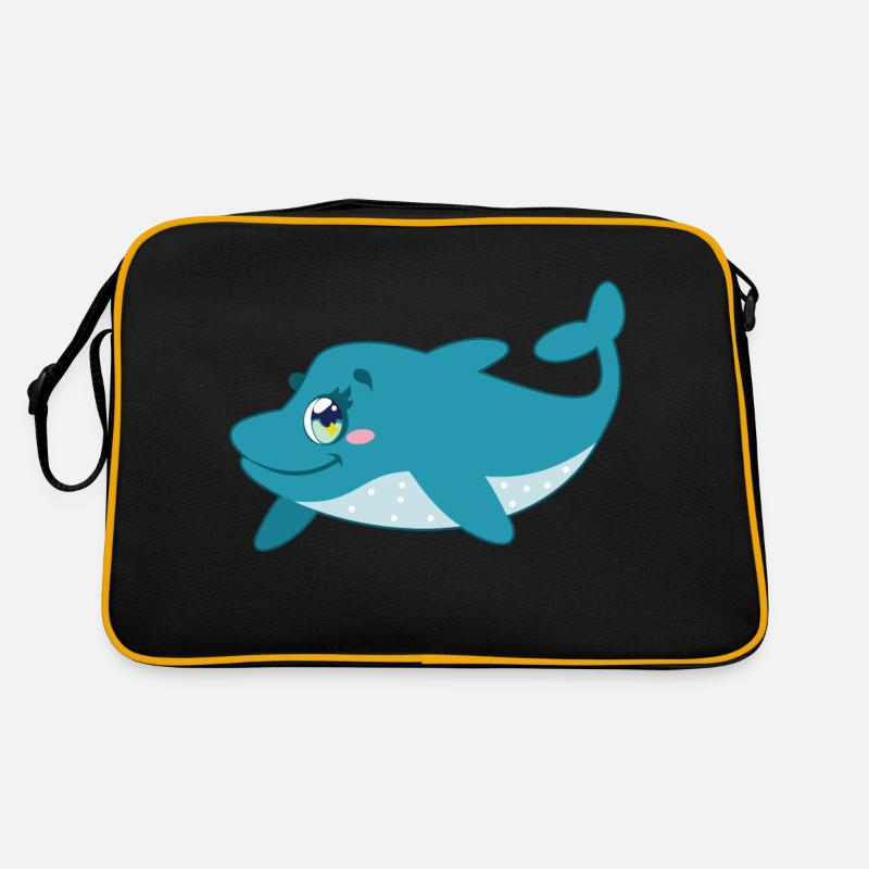 Süßer Delfin mit Rand Retro Tasche