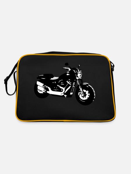 Davidson Fatbob 114 - Retro Tasche - Schwarz/Gold - Hinten