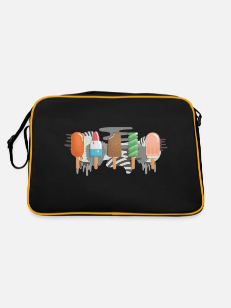 Eis am Stiel - Retro Tasche - Schwarz/Gold - Hinten