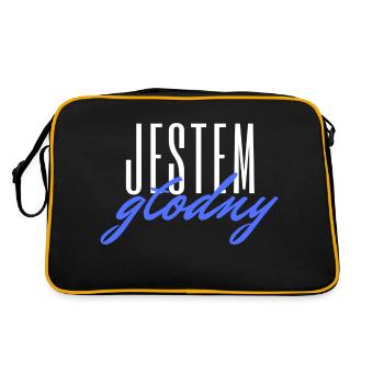 Ich bin hungrig - polnische Sprache für Mann - Retro Tasche - Schwarz/Gold - Hinten