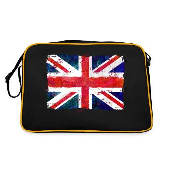 Union Jack - UK Flag - Retro Tasche - Schwarz/Gold - Hinten