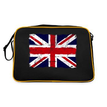 Union Jack - UK Flag - Retro Tasche - Schwarz/Gold - Hinten