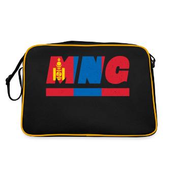 Mongolia flag flag MNG - Retro Bag - black/gold - Back