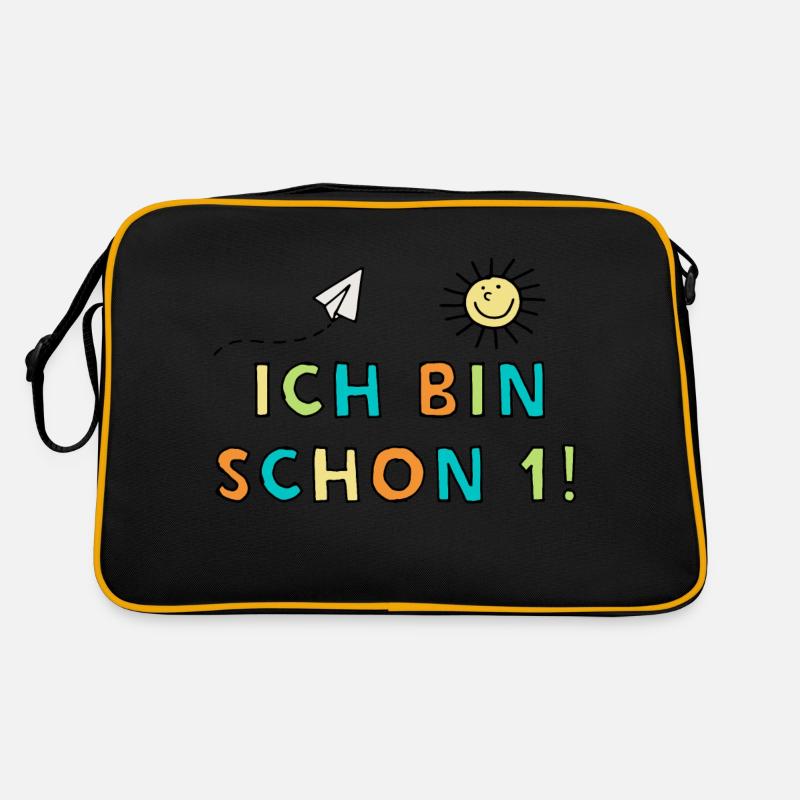 Ich bin schon eins Retro Tasche