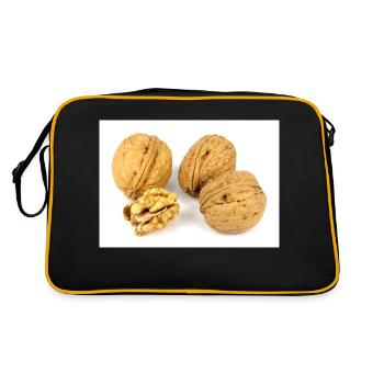 Des noisettes. noix et une noix craquelée - Sac Retro - noir/or - Dos