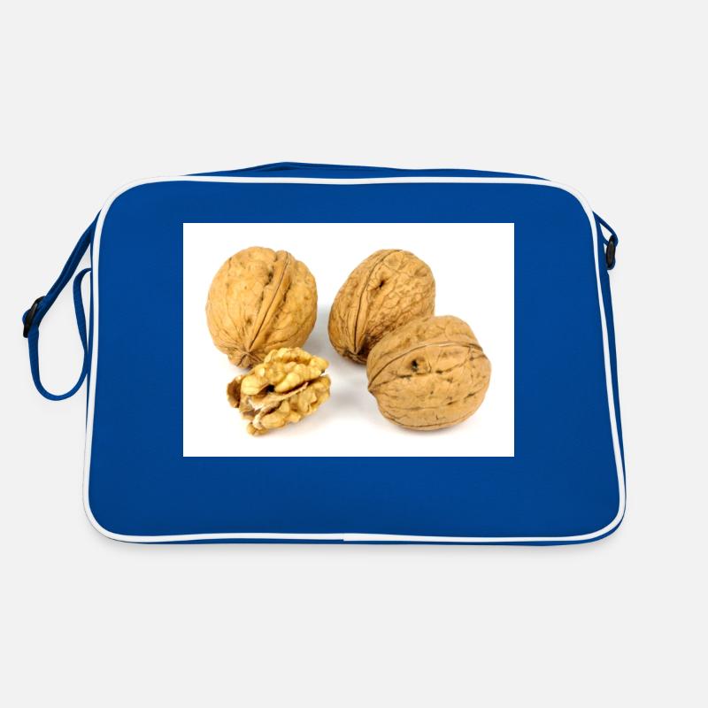 Nuts. walnut and a cracked walnut Retro Bag