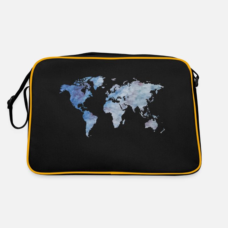 blueWorldmap Retro Tasche