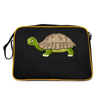 turtle drawing - Retro Bag - black/gold - Back