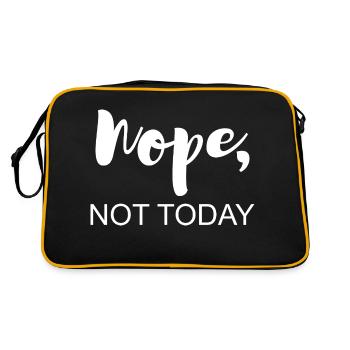 Heute nicht - Retro Tasche - Schwarz/Gold - Hinten