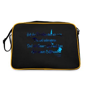 Das offizielle "Liga der Meisterdiebe"-Lied inBlau - Retro Tasche - Schwarz/Gold - Hinten